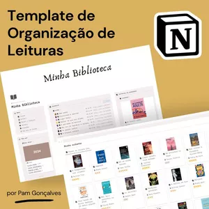 Imagem de capa para o Ebook Template de Organização de Leituras para o Notion 