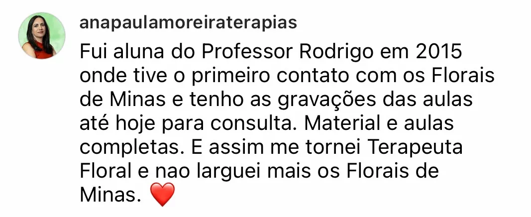 Depoimento de aluna da formação