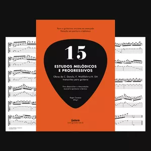 Imagem de capa para o Ebook 15 Estudos Melódicos e Progressivos para Guitarra Elétrica
