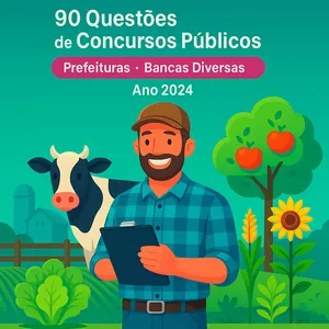 Imagem de capa para o Ebook Agronomia - 90 Questões de Prefeituras - 2024 - Comentadas