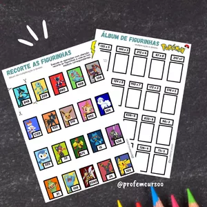 Imagem de capa para o Ebook Álbum de figurinhas da MULTIPLICAÇÃO e DIVISÃO Pokémon 
