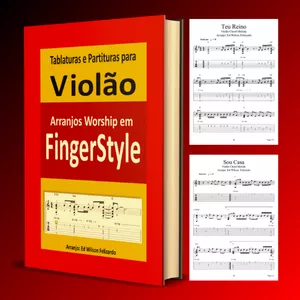 Imagem de capa para o Ebook  Método Violão Arranjos em Fingerstyle Worship-Ed wilson Felizardo