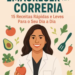 Imagem de capa para o Ebook Emagrecer na correria - 15 Receitas Rápidas e Leves para o seu Dia a Dia 