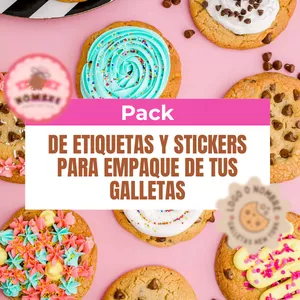 Imagen de portada para Curso online Pack de Etiquetas y Stickers para Empaque de tus Galletas (Editable en Canva)