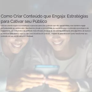 Imagem de capa para o Ebook Como criar Conteúdos que Engaja e Estratégias para Cativar seu Público 