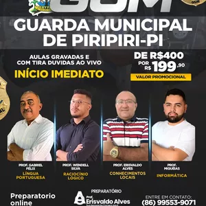 Imagem de capa para o Curso online TURMA GCM PIRIPIRI/PI