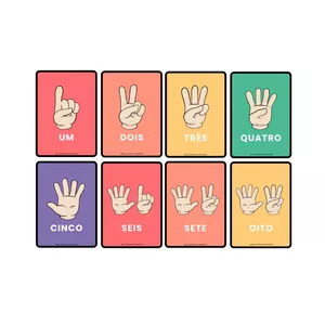 Imagem de capa para o Ebook Flashcards Contagem com as mãos. Imprima e Aprenda