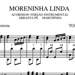 Imagem de capa para o Ebook "MORENINHA LINDA" PARTITURA COMPLETA PARA ACORDEON.