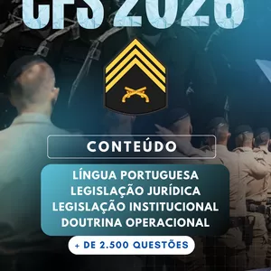 Imagem de capa para o Ebook APOSTILA TEÓRICA + EXERCÍCIOS CFS 2026 - SARGENTO PMMG