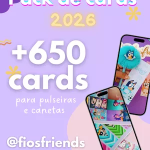 Imagem de capa para o Ebook + DE 650 CARDS PARA PULSEIRAS E CANETAS - PACK 2026 2.0