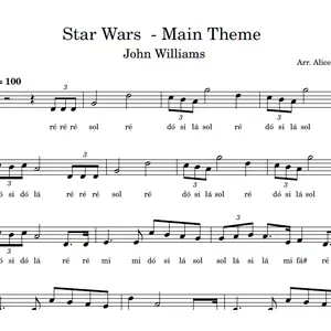 Imagem de capa para o Ebook Star Wars - Main Theme (John Williams) | Partitura Facilitada em Sol Maior