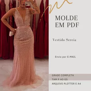 Imagem de capa para o Ebook MOLDE EM PDF VESTIDO DE FESTA SEREIA 