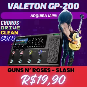Imagem de capa para o Curso online Patches Estúdio SLASH - VALETON GP200 - Guns n' Roses