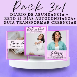 Imagen de portada para Curso online PACK 3 EN 1: Diario de abundancia + Reto para la autoconfianza + Guía para transformar creencias limitantes