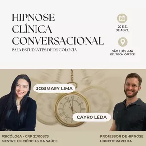 Imagem de capa para o Evento presencial HIPNOSE CLÍNICA CONVERSACIONAL - PARA ESTUDANTES DE PSICOLOGIA