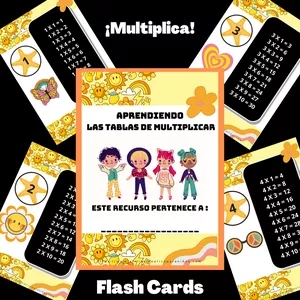 Imagen de portada para Ebook MULTIPLICACIÓN FLASH CARDS ¨Aprendiendo las tablas de multiplicar del 1 al 10¨