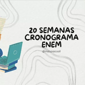 Imagem de capa para o Ebook CRONOGRAMA - 20 SEMANAS - ENEM - Malu Pascoal