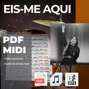 Imagem de capa para o Ebook Partitura de Bateria - Música: Eis-me Aqui