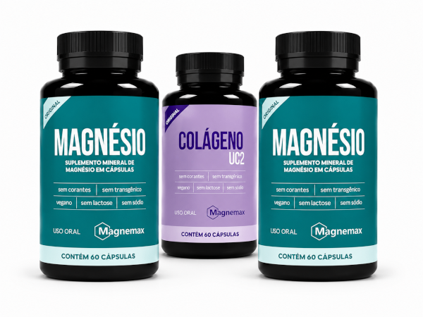 Kit 2 Magnésio 1 Colágeno UC2 60 Cápsulas