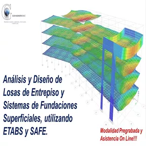 Imagem principal do produto Análisis y Diseño de Losas de Entrepiso y Sistemas de Fundaciones Superficiales, utilizando ETABS y SAFE