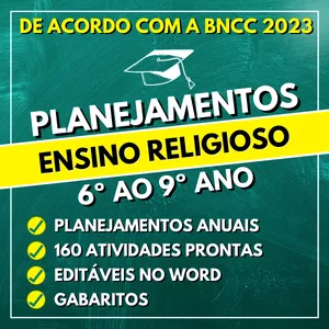 Imagem do curso ENSINO RELIGIOSO - Planejamentos do 6º ao 9º ano - BNCC 2023