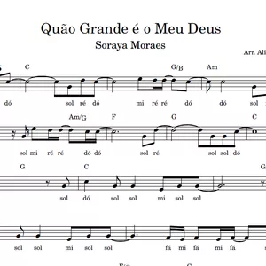 Imagem de capa para o Ebook Quão Grande é o Meu Deus (Soraya Moraes) - Partitura Facilitada em Dó Maior