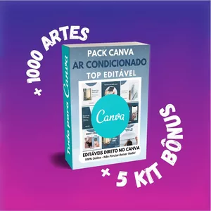 Imagem de capa para o Curso online Pack Canva - Ar Condicionado Top +1000Artes+5KitsBônus