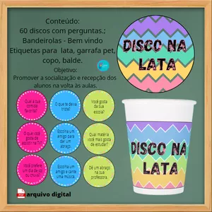 Imagem de capa para o Ebook Dinâmica volta as aula - 60 discos com  perguntas