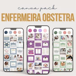 Imagem de capa para o Curso online Pack Canva - Enfermeira Obstetra 