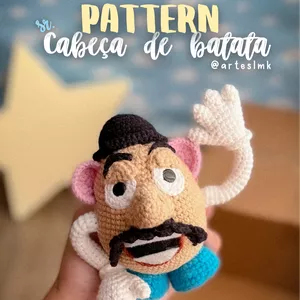 Imagem de capa para o Ebook E-book Receita Sr Cabeça de batata em amigurumi