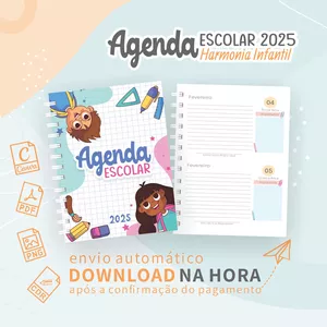 Imagem de capa para o Ebook Agenda Escolar 2025 – Harmonia Infantil – Arquivo Digital