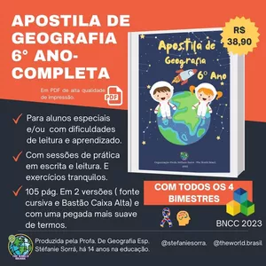 Imagem de capa para o Ebook Apostila de Geografia 6º ano - Alunos com Dificuldades Especiais