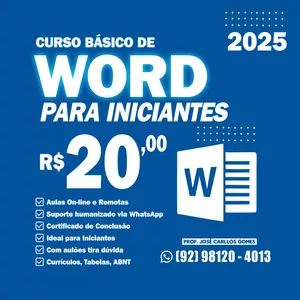 Imagem de capa para o Curso online Word para Iniciantes