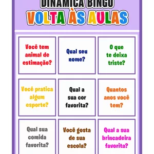 Imagem de capa para o Ebook Dinâmica - Bingo volta às aulas 