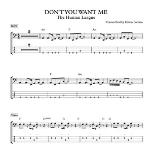 Cover image for Ebook DON'T YOU WANT ME (The Human League) Bass Transcription, Score &amp; Tab Lesson
