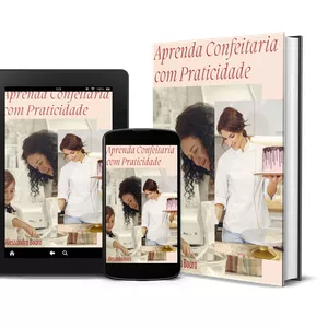 Imagem de capa para o Ebook Aprenda Confeitaria com Praticidade