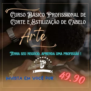 Imagem de capa para o Curso online Curso Básico Profissional de Corte e Estilização de Cabelo (video aula)