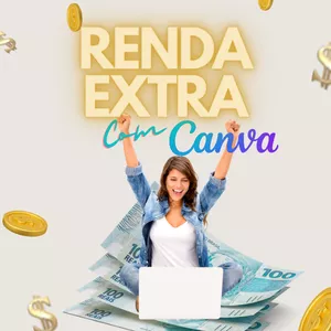 Imagem de capa para o Ebook RENDA EXTRA com Canva!
