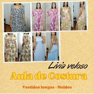 Imagem de capa para o Curso online Aula de Costura Livia Veloso - Vestidos Longos + Moldes 