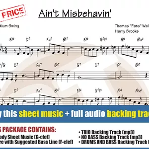 Cover image for Online course Ain't Misbehavin' (Sheet Music + Backing Tracks)