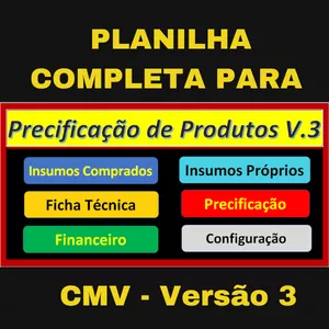 Imagem de capa para o Ebook Planilha Completa Para Precificação - Versão 3