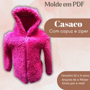Imagem de capa para o Ebook MOLDE EM PDF CASACO COM CAPUZ E ZÍPER 