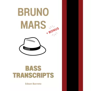 Cover image for Ebook BRUNO MARS BASS TRANSCRIPTS PACKAGE + BONUS (10 songs + Bonus)