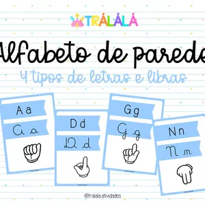 Imagem de capa para o Curso online Alfabeto de parede – 4 tipos de letras e libras