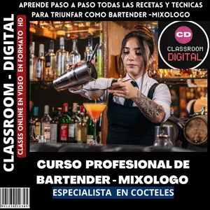 Imagen de portada para Curso online CURSO PROFESIONAL DE BARTENDER-MIXOLOGO +BONUS 