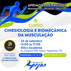 Imagem de capa para o Evento presencial Curso de Cinesiologia e Biomecânica da Musculação