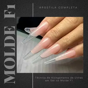 Imagem de capa para o Ebook Apostila Premium - Molde F1: O Passo a Passo Completo para Alongamento de Unhas Perfeitas!