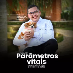 Imagem de capa para o Ebook Parâmetros vitais - Tabela de valores de referenciais para cães e gatos.