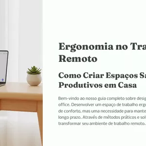 Imagem de capa para o Ebook Ergonomia no Trabalho  Remoto