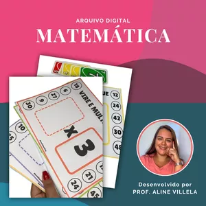 Imagem de capa para o Ebook TABUADA DE MULTIPLICAÇÃO - Vire e Multiplique - Matemática de forma divertida - Por Prof. Aline Villela